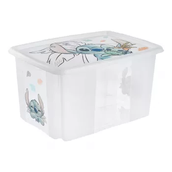 keeeper scatola contenitore karolina Stitch, 45 litri scatola impilabile/nidificabile con coperchio, PP trasparente, 1 pezzo 1223900131900