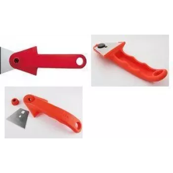 NT Cutter SC-2P raschietto, lama in acciaio inox 60 mm, manico in plastica rosso, 1 pezzo h1310652