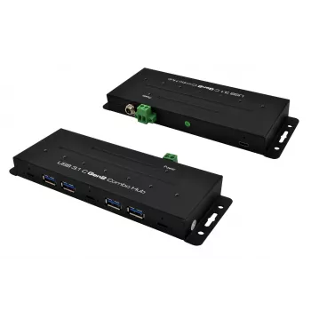EXSYS EX-1247HMVS hub industriale USB 3.2 Gen 2 7 porte con montaggio su guida DIN