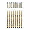 SAKURA Pigma Micron set di fineliner, 8 pezzi, nero, varie dimensioni punta da 0,15 mm a pennello POXSDK8