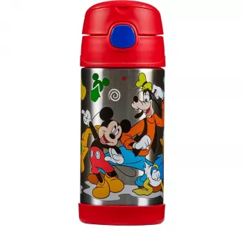 THERMOS FUNTAINER borraccia termica con cannuccia, Disney Mickey, 0,35 L, acciaio inox, tappo in PP 4113.411.035