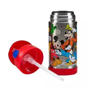 THERMOS FUNTAINER borraccia termica con cannuccia, Disney Mickey, 0,35 L, acciaio inox, tappo in PP 4113.411.035