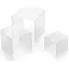 DEFLECTO set di rialzi quadrati per monitor, acrilico trasparente, 3 pezzi, bordi lucidati, impilabili, cristallo trasparente (DB-S3-6)