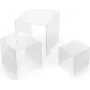 DEFLECTO set di rialzi quadrati per monitor, acrilico trasparente, 3 pezzi, bordi lucidati, impilabili, cristallo trasparente (DB-S3-6)