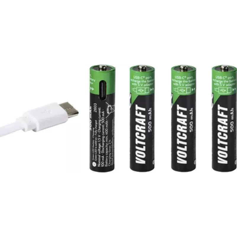 VOLTCRAFT Micro (AAA) batteria ricaricabile Li-Ion 500 mAh 1,5 V confezione da 4 (VC-17275565)