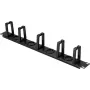 Renkforce RF-7116970 pannello di gestione cavi girevole 19 inch 1U con dita di guida cavi a 360°, nero