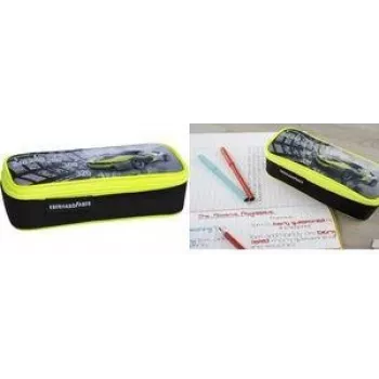 FABER-CASTELL EBERHARD FABER astuccio Race Car, nero/giallo neon poliestere, scomparto principale grande, tasca con zip 577575