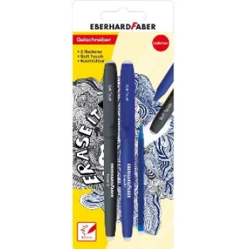 Faber-Castell Eberhard Faber Erase it! penna gel, 0,7 mm, blu, action set, blister 582103