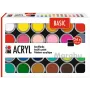 Marabu set colori acrilici BASIC, 24 x 18 ml, alta pigmentazione, altissima resistenza alla luce 1210000000215