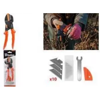 Bradas V-SERIES cesoia da giardino multifunzione con lama a incudine intercambiabile, arancione, 1 pezzo (KT-V1)