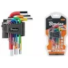 Bradas set di 9 chiavi a brugola, acciaio S2, multicolore, metriche 1,5-10mm, forma a L, con codice colore, DIY-HKH42-SH/B