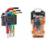 Bradas set di 9 chiavi a brugola, acciaio S2, multicolore, metriche 1,5-10mm, forma a L, con codice colore, DIY-HKH42-SH/B