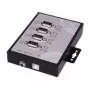 EXSYS EX-1344HMV hub USB 2.0 industriale a 4 porte, metallo, montaggio su guida DIN/parete, 7-24V DC, protezione ESD e sovratensione