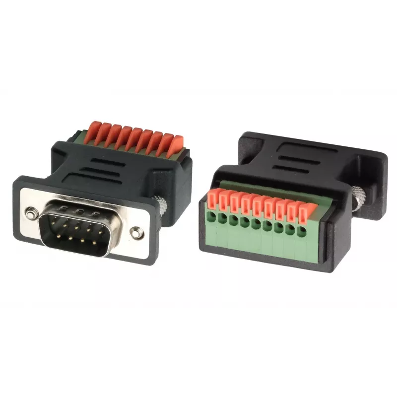 EXSYS EX-49110 adattatore DB9 maschio su morsettiera a vite a 9 pin con pulsante