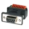 EXSYS EX-49111 adattatore D-Sub femmina a 9 pin su morsettiera a vite a 9 pin con pulsante, grigio