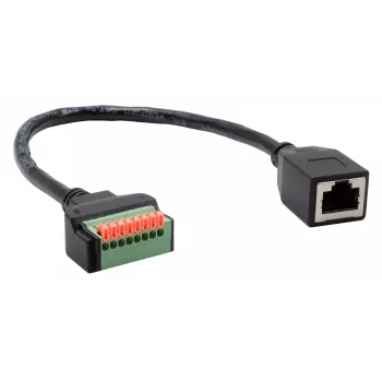 EXSYS EX-49120 cavo adattatore RJ45 femmina su terminal block a 8 pin, CAT.6, 30 cm, con pulsante