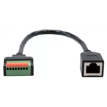 EXSYS EX-49120 cavo adattatore RJ45 femmina su terminal block a 8 pin, CAT.6, 30 cm, con pulsante