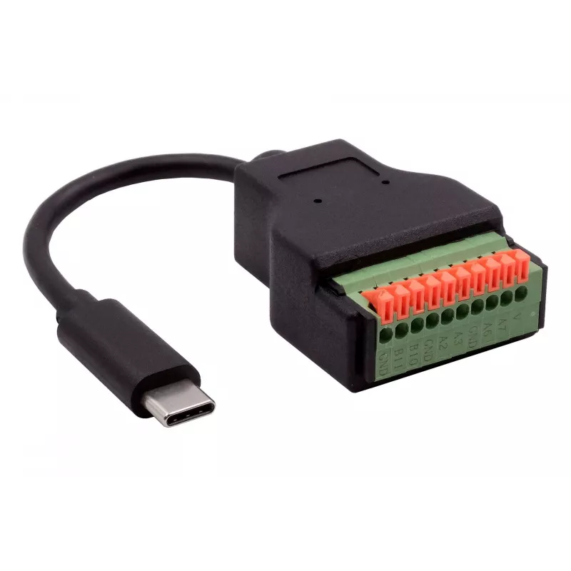 EXSYS EX-49125 cavo adattatore USB-C maschio su terminal block a 10 pin con pulsante, 15 cm, USB 3.2 Gen 1