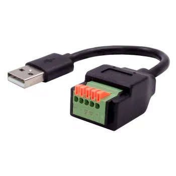 EXSYS cavo adattatore USB-A maschio su terminal block a 5 pin con pulsante, USB 2.0, 15 cm EX-49129