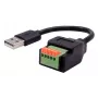 EXSYS cavo adattatore USB-A maschio su terminal block a 5 pin con pulsante, USB 2.0, 15 cm EX-49129
