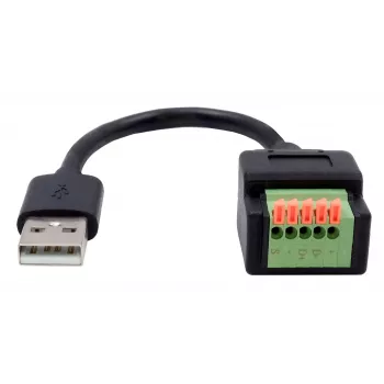 EXSYS cavo adattatore USB-A maschio su terminal block a 5 pin con pulsante, USB 2.0, 15 cm EX-49129