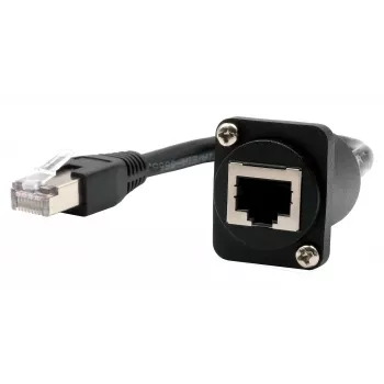 Cavo adattatore EXSYS tipo D RJ45 femmina a maschio, CAT.5e, 20 cm, nero EX-49159