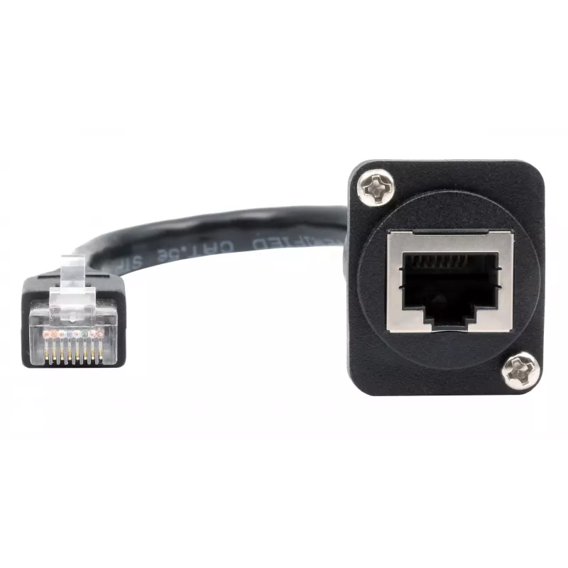 Cavo adattatore EXSYS tipo D RJ45 femmina a maschio, CAT.5e, 20 cm, nero EX-49159