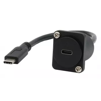 Cavo adattatore EXSYS EX-49166 tipo D USB-C femmina a maschio, USB 3.2 Gen 2, 20 cm, nero