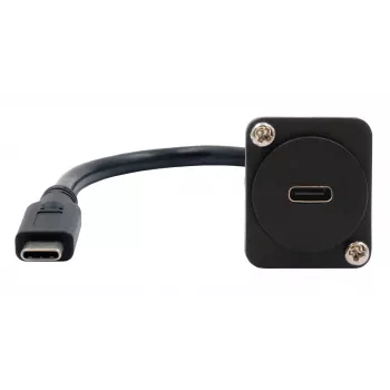 Cavo adattatore EXSYS EX-49166 tipo D USB-C femmina a maschio, USB 3.2 Gen 2, 20 cm, nero