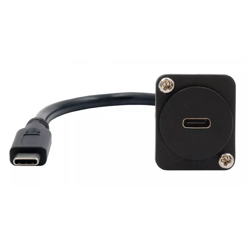 Cavo adattatore EXSYS EX-49166 tipo D USB-C femmina a maschio, USB 3.2 Gen 2, 20 cm, nero