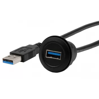 Cavo adattatore da incasso EXSYS EX-49220 USB 3.2 Gen 1, Type-A femmina a maschio, 30 cm, nero