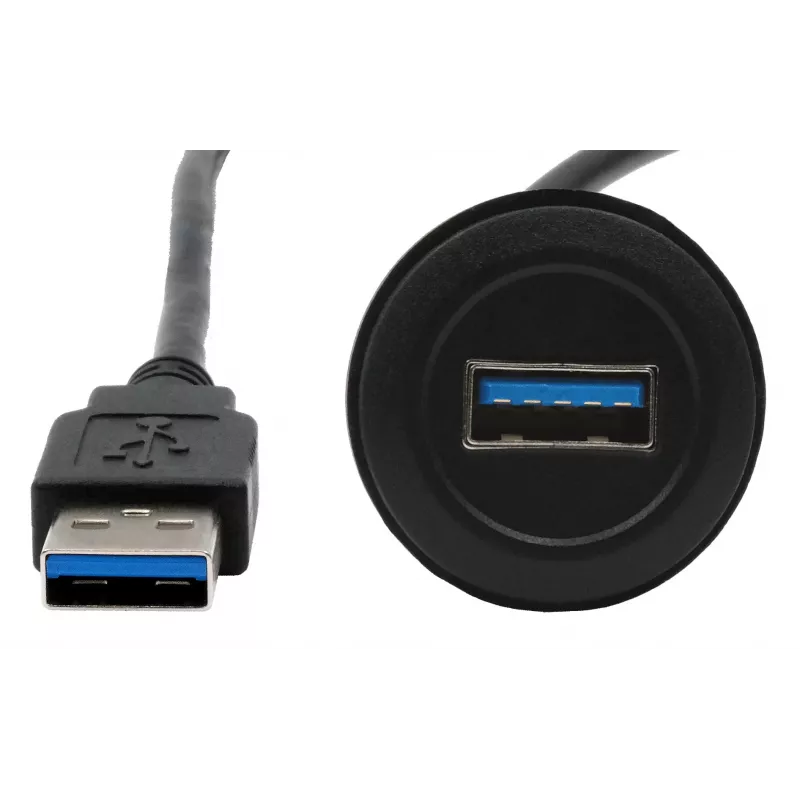 Cavo adattatore da incasso EXSYS EX-49220 USB 3.2 Gen 1, Type-A femmina a maschio, 30 cm, nero