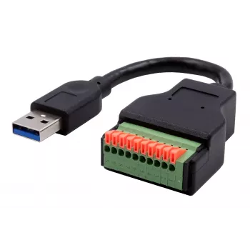EXSYS EX-49127 cavo adattatore USB-A maschio a morsettiera 10 pin con pulsante, USB 3.2 Gen 1, 15 cm