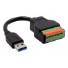 EXSYS EX-49127 cavo adattatore USB-A maschio a morsettiera 10 pin con pulsante, USB 3.2 Gen 1, 15 cm