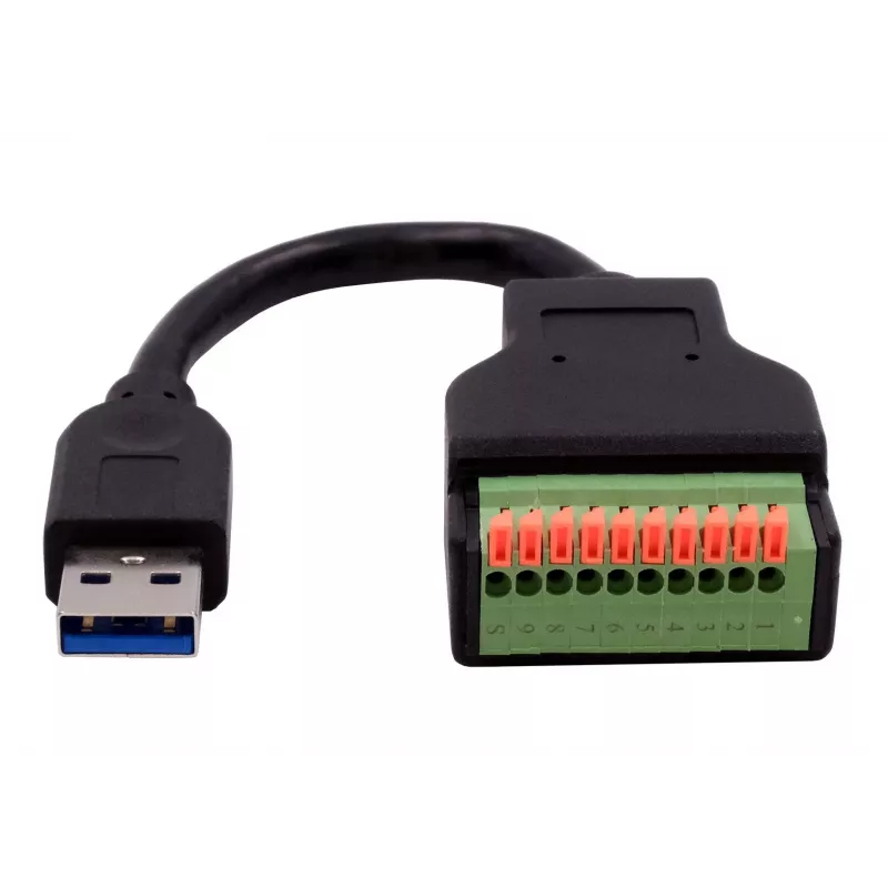 EXSYS EX-49127 cavo adattatore USB-A maschio a morsettiera 10 pin con pulsante, USB 3.2 Gen 1, 15 cm