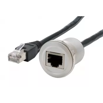 EXSYS EX-49184 cavo adattatore per montaggio a pannello, RJ45 femmina a maschio, 30 cm, schermato, metallo