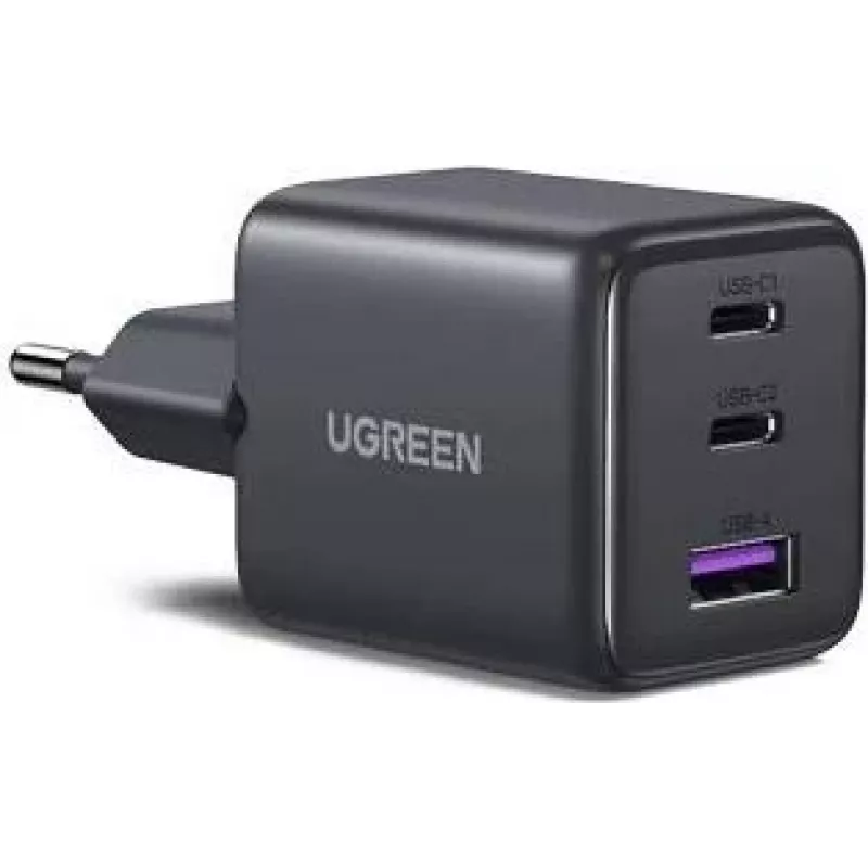 UGREEN Caricabatterie rapido 30W 3 porte GaN II USB-A e 2 x USB-C nero (55536)