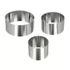 Metaltex Anelli da cucina rotondi in acciaio inox, set da 3, argento, altezza 45 mm 204536010