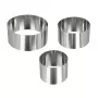 Metaltex Anelli da cucina rotondi in acciaio inox, set da 3, argento, altezza 45 mm 204536010