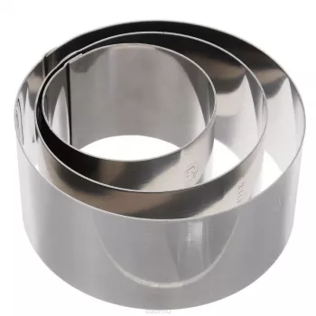 Metaltex Anelli da cucina rotondi in acciaio inox, set da 3, argento, altezza 45 mm 204536010