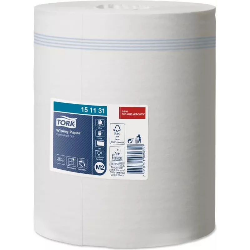 Tork panno multiuso 151131, 1 velo, bianco, 21,5 cm x 275 m, 6 rotoli/confezione