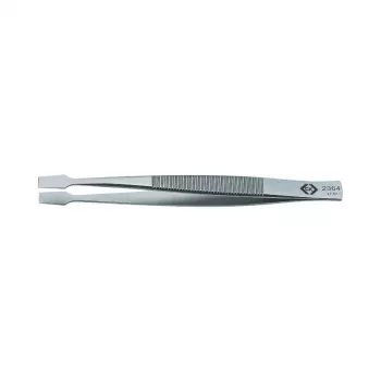 C.K Tools T2364 pinzetta industriale 120 mm acciaio inox punta fine dritta antimagnetica resistente agli acidi