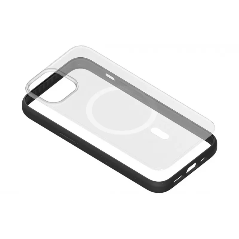 Woodcessories ECO643 custodia per iPhone 14 Plus - cover posteriore ecologica nera e trasparente