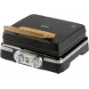 DOMO DO9281W Inky Black waffle maker belga, 1600 W, antiaderente, termostato regolabile, impugnatura Cool-Touch, conservazione verticale