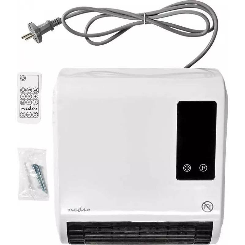 Nedis HTBA20WT termoventilatore in ceramica 1500 W bianco/grigio per ambienti fino a 20 m²