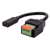 EXSYS EX-49122 Adattatore da connettore femmina USB-C a morsettiera 5 pin con pulsante, USB 2.0, 15 cm