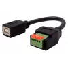 EXSYS EX-49130 Adattatore USB 2.0 da connettore femmina USB-B a morsettiera 5 pin con pulsante, 15 cm