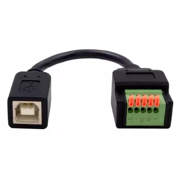 EXSYS EX-49130 Adattatore USB 2.0 da connettore femmina USB-B a morsettiera 5 pin con pulsante, 15 cm