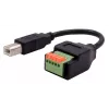 EXSYS Cavo adattatore da connettore maschio USB-B a morsettiera 5 pin con pulsante, USB 2.0, 15 cm EX-49131