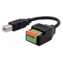 EXSYS Cavo adattatore da connettore maschio USB-B a morsettiera 5 pin con pulsante, USB 2.0, 15 cm EX-49131